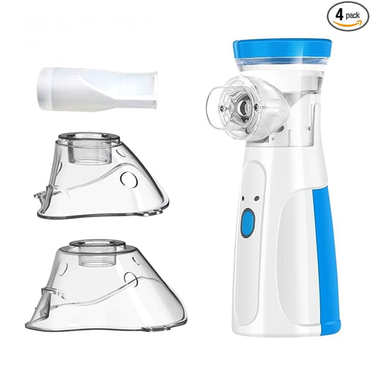 Nebulizer, Portable Mesh Nebulizer for Adults & Kids, Mini Handheld Ultrasonic Inhaler, Low-Noise Steam Vaporizer for Home & Travel, Wireless Vaporizer Machine With Respiratory Mask (Blue, 2026)