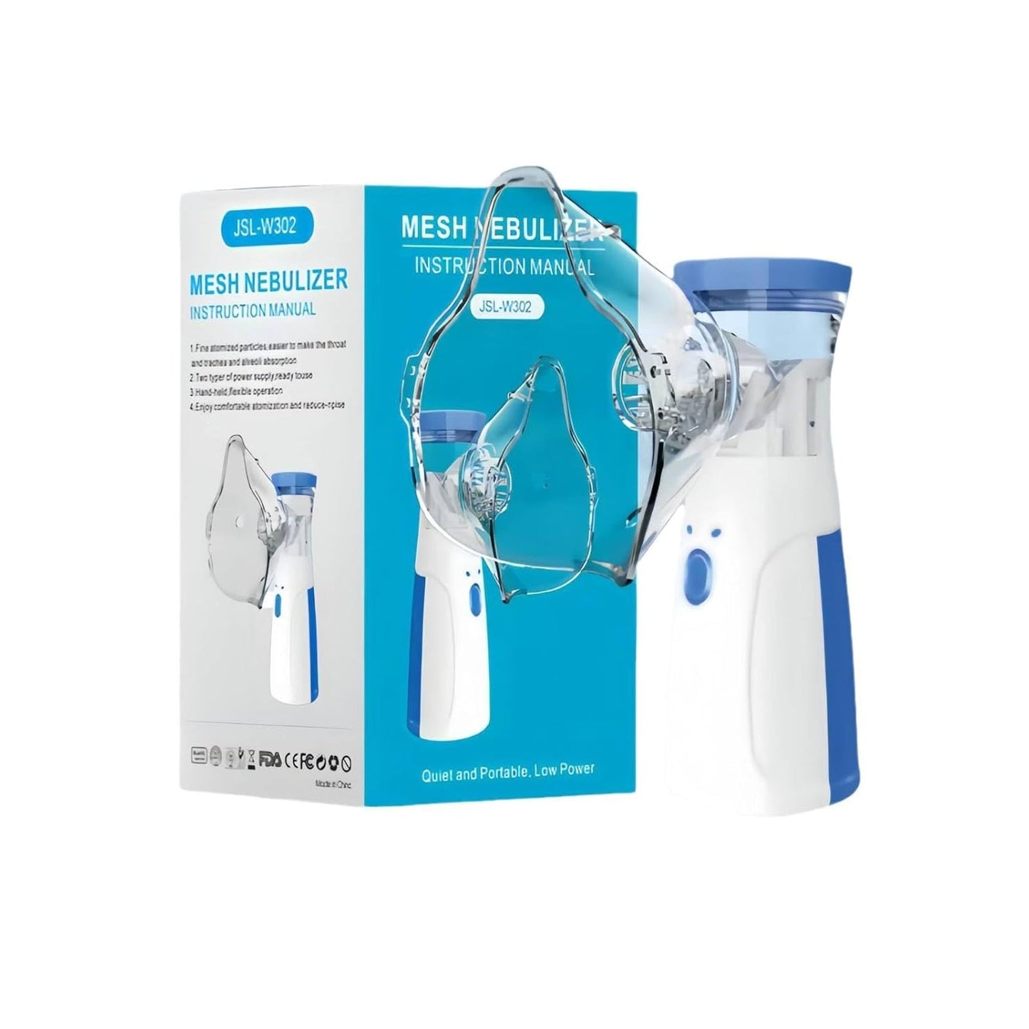 Nebulizer, Portable Mesh Nebulizer for Adults & Kids, Mini Handheld Ultrasonic Inhaler, Low-Noise Steam Vaporizer for Home & Travel, Wireless Vaporizer Machine With Respiratory Mask (Blue, 2026)