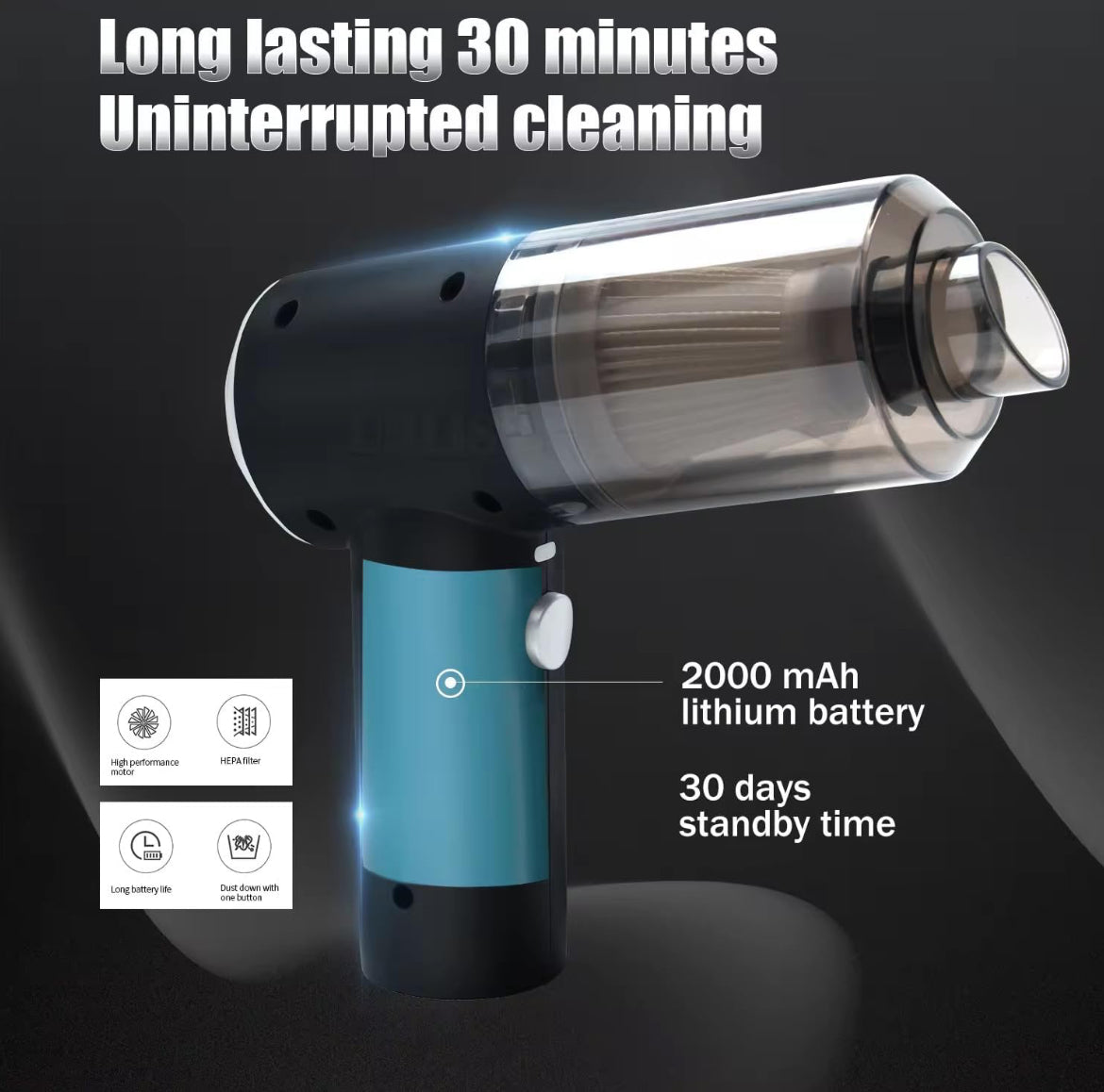 Car Vacuum Cleaner 3 in 1 with 3 Attachments & Blower | Cordless Handheld Vacuum Cleaner for Wet & Dry Cleaning for Home/Office/Car/Keyboard/Travel/Sofa/Office