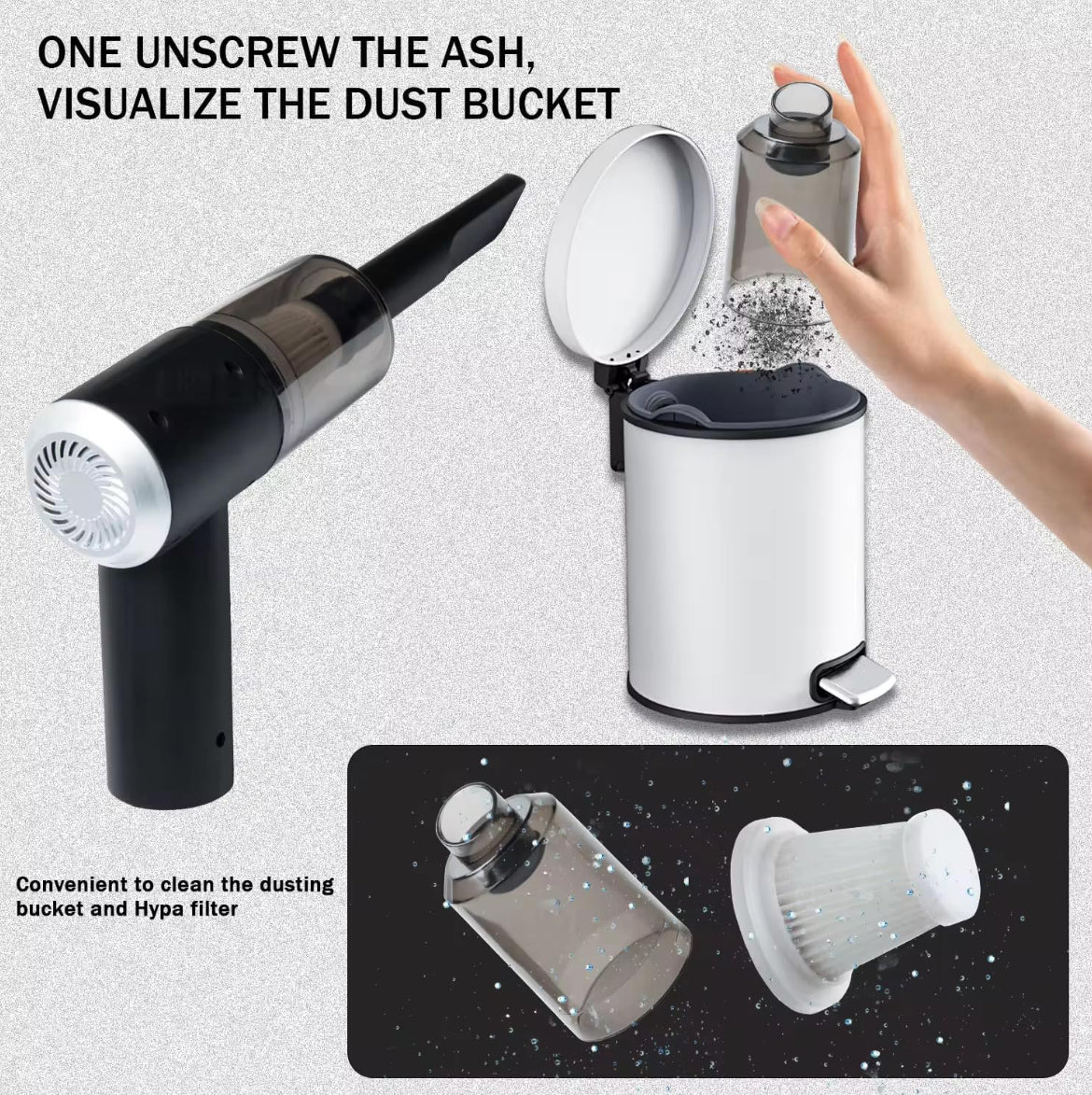 Car Vacuum Cleaner 3 in 1 with 3 Attachments & Blower | Cordless Handheld Vacuum Cleaner for Wet & Dry Cleaning for Home/Office/Car/Keyboard/Travel/Sofa/Office